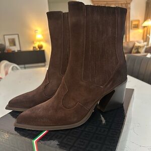 Brown Suede Ankle / Mid Calf Boots
